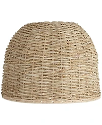 Springcrest 5" Top x 16" Bottom x 12" High x Lamp Shade Replacement Medium Drum Round Coastal Woven Husk Harp Finial