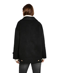 Belle & Bloom Women's Right and Forward Double Breasted Wool Blend Pea Coat
