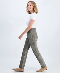 Style & Co Petite Plaid High-Rise Pull-On Ponte Pants, Macy's Exclusive