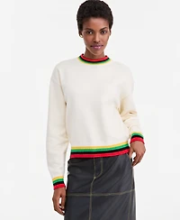 Theophilio X Macy's Women's Striped-Trim Crewneck Long-Sleeve Sweater, Exclusive