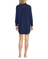 Lands' End Women's New Button-Up Shirt Cover-Up Dress