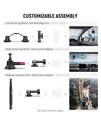 Neewer CA065 Camera Mounting Accessory with 2 in for select GoPro, Dji and Insta360 action cameras