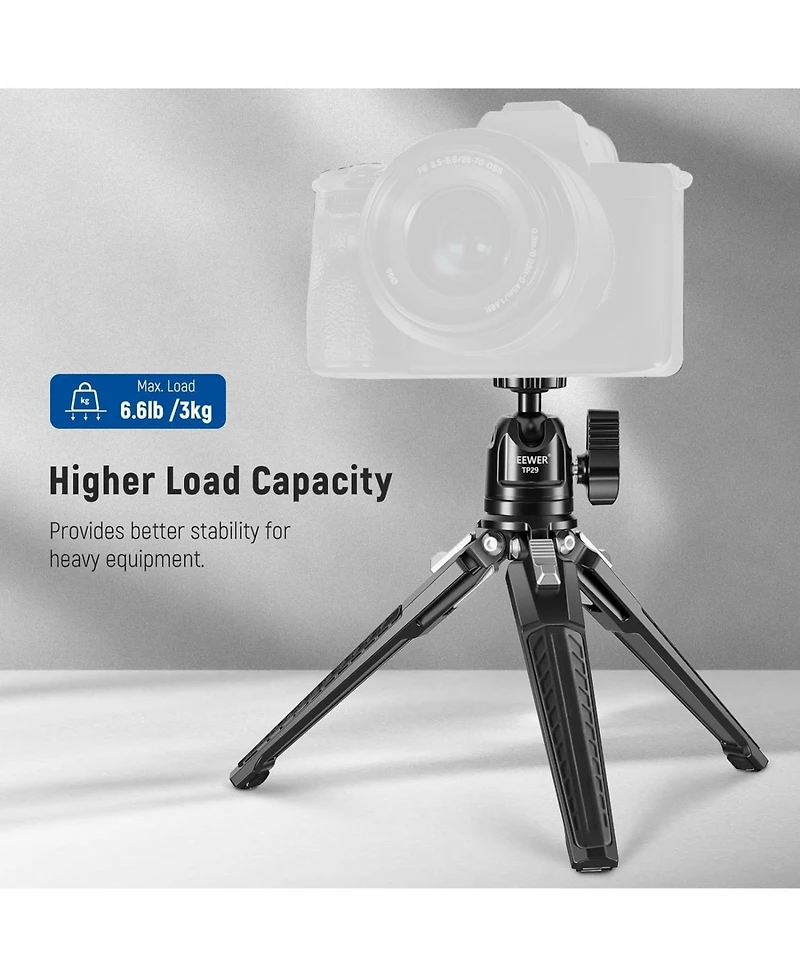 Neewer TP29 Camera Tripod with 4 Inch, 3 kg