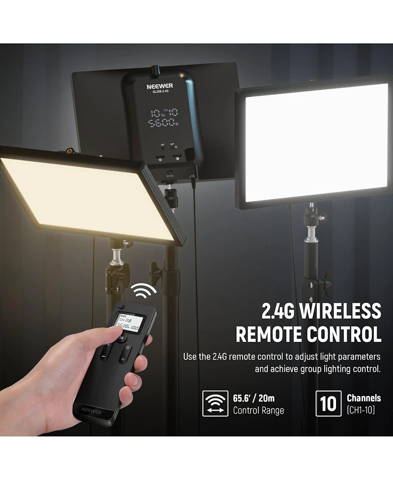 Neewer GL25B Led Video Light with 25W, 7000K, CRI98