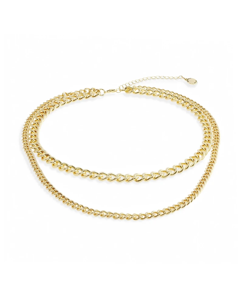 Steve Madden Gold Boho Mixed Chain Layered Necklace