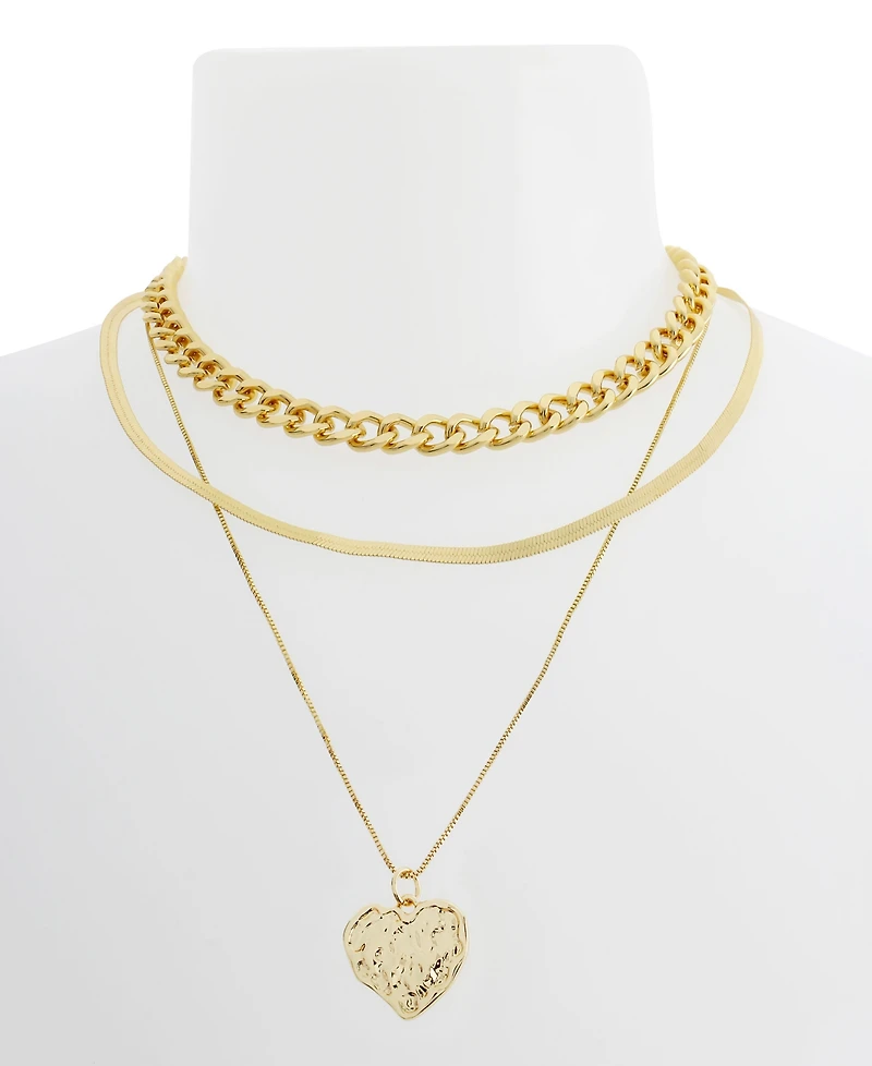 Steve Madden Gold Boho Heart Layered Necklace