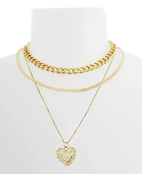 Steve Madden Gold Boho Heart Layered Necklace