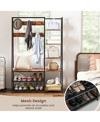 Gouun 5-in-1 Entryway Hall Tree with Storage Bench and 9 Hooks