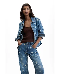Desigual Women's Floral Embroidered Jeans