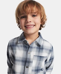 Calvin Klein Boys' 2T-7 Long-Sleeve Shirt and Pants, 2-Piece Set