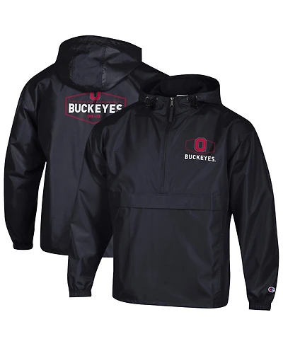 Champion Men's Black Ohio State Buckeyes Delay Packable Half-Zip Jacket