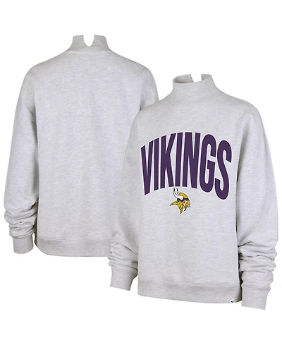 '47 Brand Women's Gray Minnesota Vikings Subtle Muse Mock Neck Sweatshirt