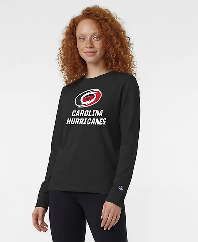 Champion Women's Black Carolina Hurricanes Wordmark Lockup Long Sleeve T-Shirt