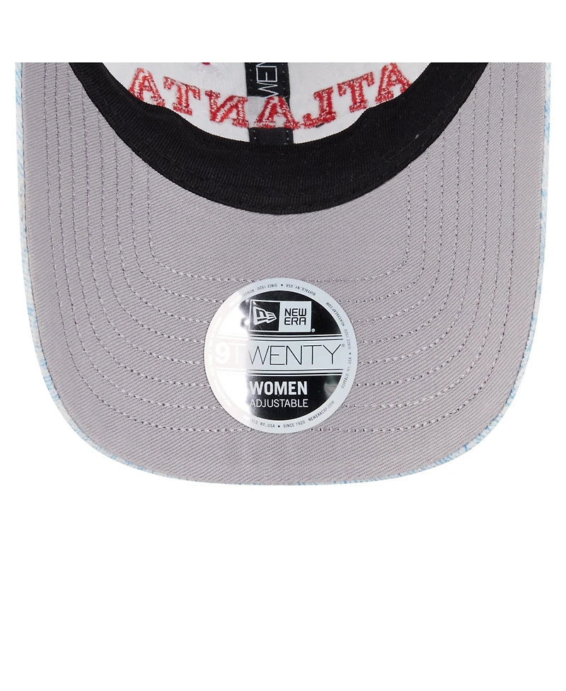 New Era Women's Light Blue Atlanta Braves Daisy All Over 9TWENTY Adjustable Hat