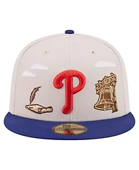 New Era Men's Khaki Philadelphia Phillies City Icon 59FIFTY Fitted Hat
