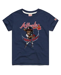 Homage Big Boys and Girls Ronald Acuna Jr. Navy Atlanta Braves Caricature Tri-Blend T-Shirt