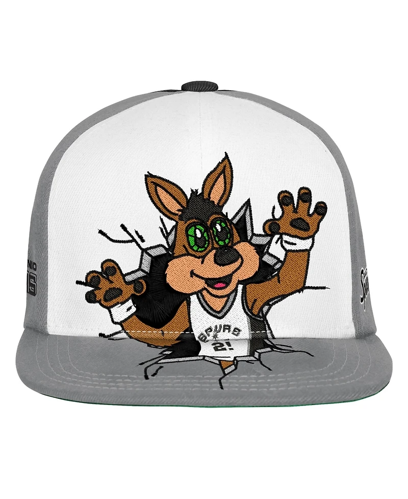 Mitchell & Ness Big Boys and Girls Gray San Antonio Spurs Mascot Snapback Hat