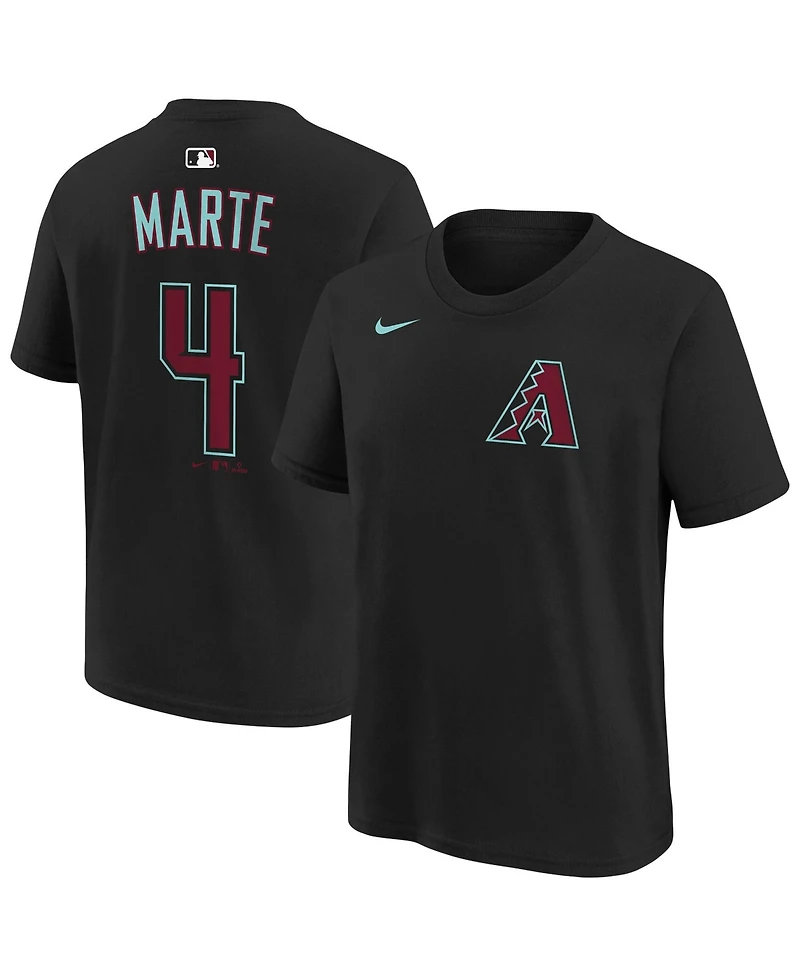 Nike Big Boys and Girls Ketel Marte Black Arizona Diamondbacks Name & Number T-Shirt