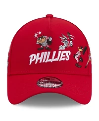 New Era Big Boys and Girls Red Philadelphia Phillies Looney Tunes A-Frame 9FORTY Adjustable Hat