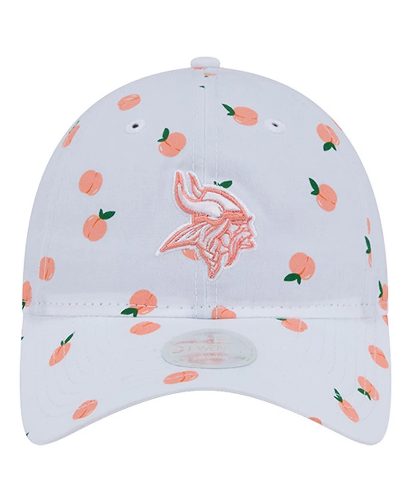 New Era Women's White Minnesota Vikings Fruit Pattern 9TWENTY Adjustable Hat