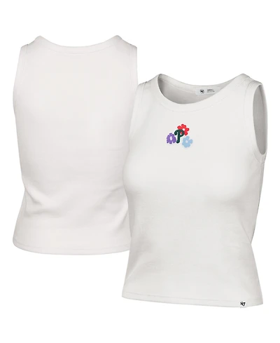 '47 Brand Women's Cream Philadelphia Phillies Floral Logo Ribbed Baby Tank Top