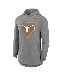 Nike Men's Gray Texas Longhorns 2026 Ncaa Baseball College World Series Dugout Long Sleeve Hooded T-Shirt