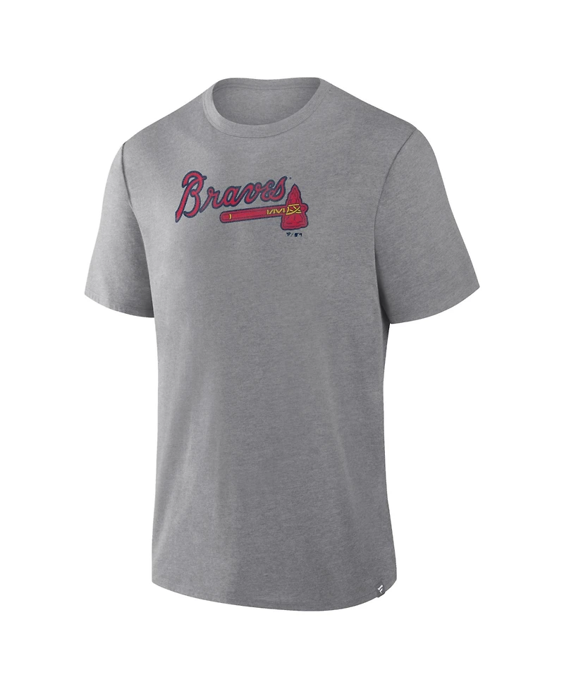 Fanatics Men's Heather Gray Atlanta Braves Play Tribute Tri-Blend T-Shirt