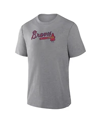 Fanatics Men's Heather Gray Atlanta Braves Play Tribute Tri-Blend T-Shirt