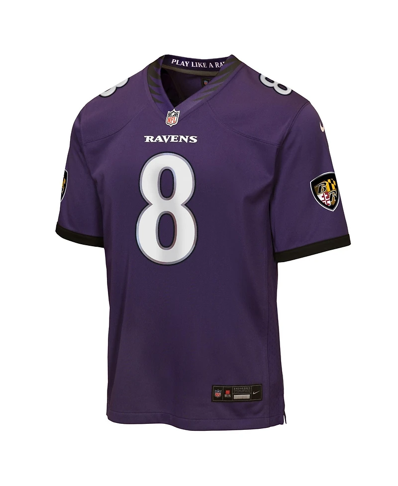 Nike Big Boys and Girls Lamar Jackson Purple Baltimore Ravens Team Game Jersey