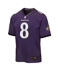 Nike Big Boys and Girls Lamar Jackson Purple Baltimore Ravens Team Game Jersey