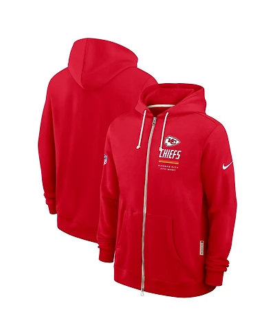 Nike Men's Red Kansas City Chiefs Sideline Standard Issue Dri-fit Full-Zip Hoodie