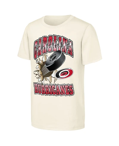 Outerstuff Big Boys and Girls Natural Carolina Hurricanes Breakout T-Shirt