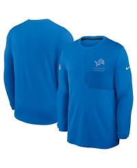 Nike Men's Blue Detroit Lions Sideline Coaches Uv Dri-fit Long Sleeve Shirt