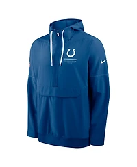 Nike Men's Royal Indianapolis Colts Sideline Anorak Half-Zip Hooded Jacket