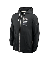 Nike Men's Black Baltimore Ravens Sideline Standard Issue Dri-fit Full-Zip Hoodie