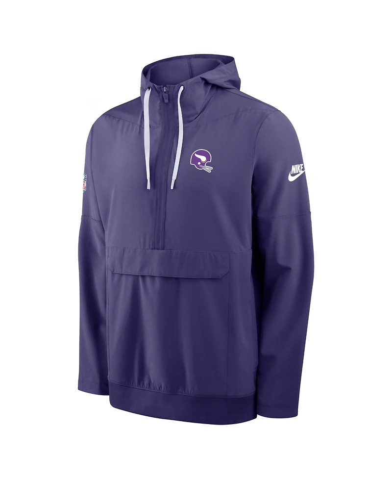 Nike Men's Purple Minnesota Vikings Alt Anorak Half-Zip Hooded Jacket