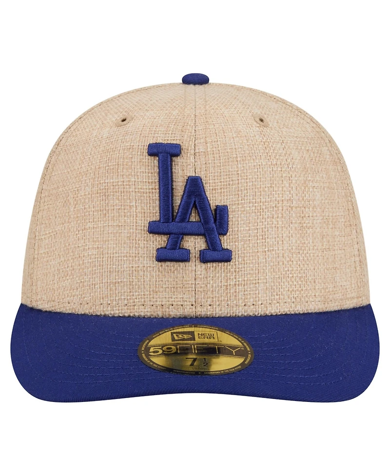 New Era Men's Natural/Royal Los Angeles Dodgers Twine 59FIFTY Fitted Hat