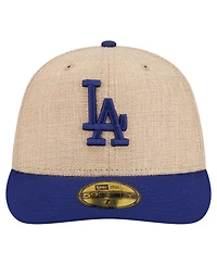 New Era Men's Natural/Royal Los Angeles Dodgers Twine 59FIFTY Fitted Hat