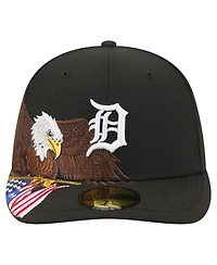 New Era Men's Black Detroit Tigers Americana Bald Eagle Pre-Curved 59FIFTY Fitted Hat