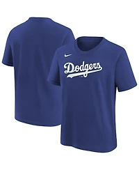 Nike Big Boys and Girls Royal Los Angeles Dodgers Wordmark T-Shirt