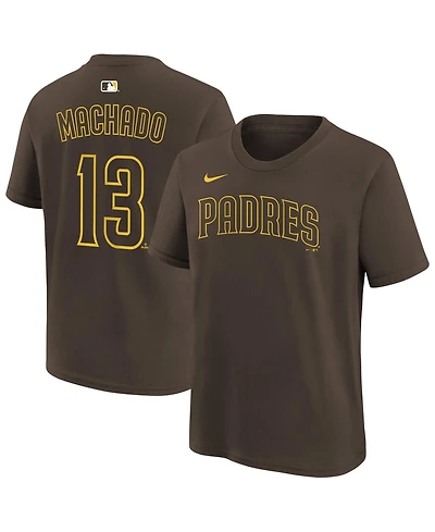 Nike Big Boys and Girls Manny Machado Brown San Diego Padres Name & Number T-Shirt
