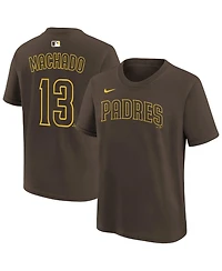 Nike Big Boys and Girls Manny Machado Brown San Diego Padres Name & Number T-Shirt