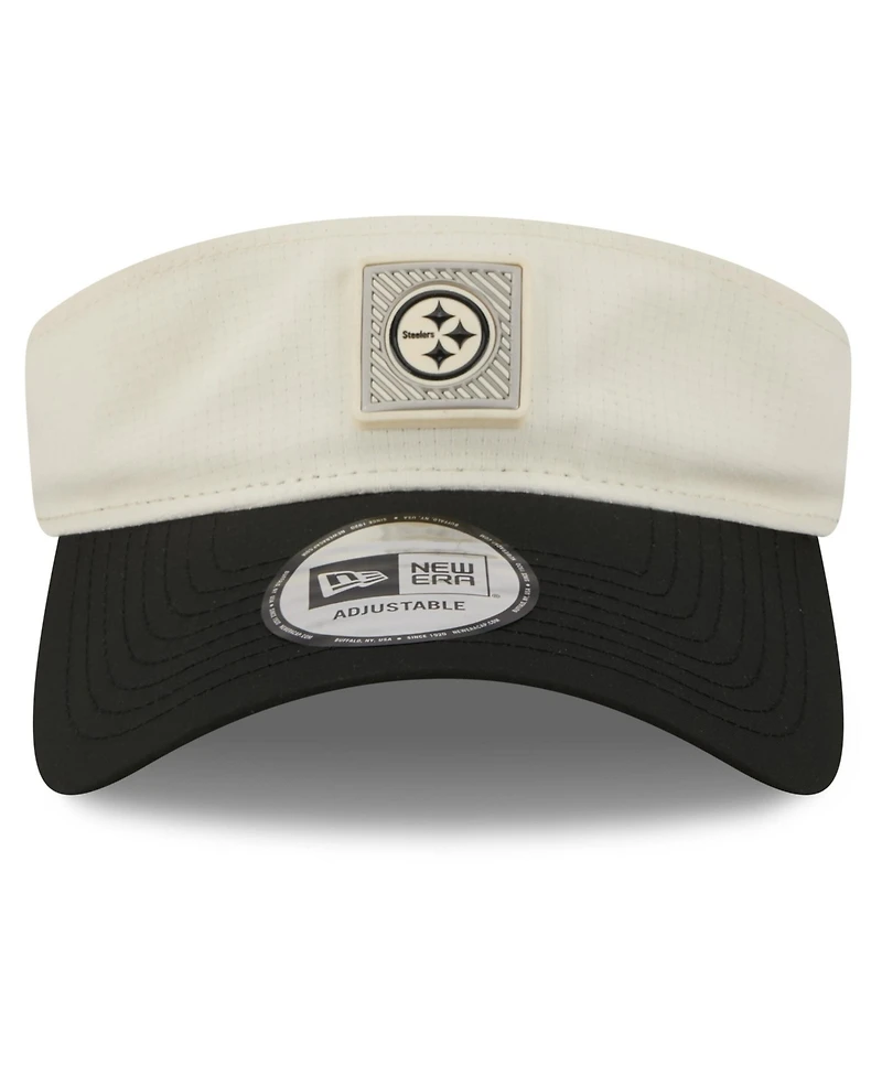 New Era Men's Cream/Black Pittsburgh Steelers 2026 Nfl Training Camp Adjustable Visor Hat
