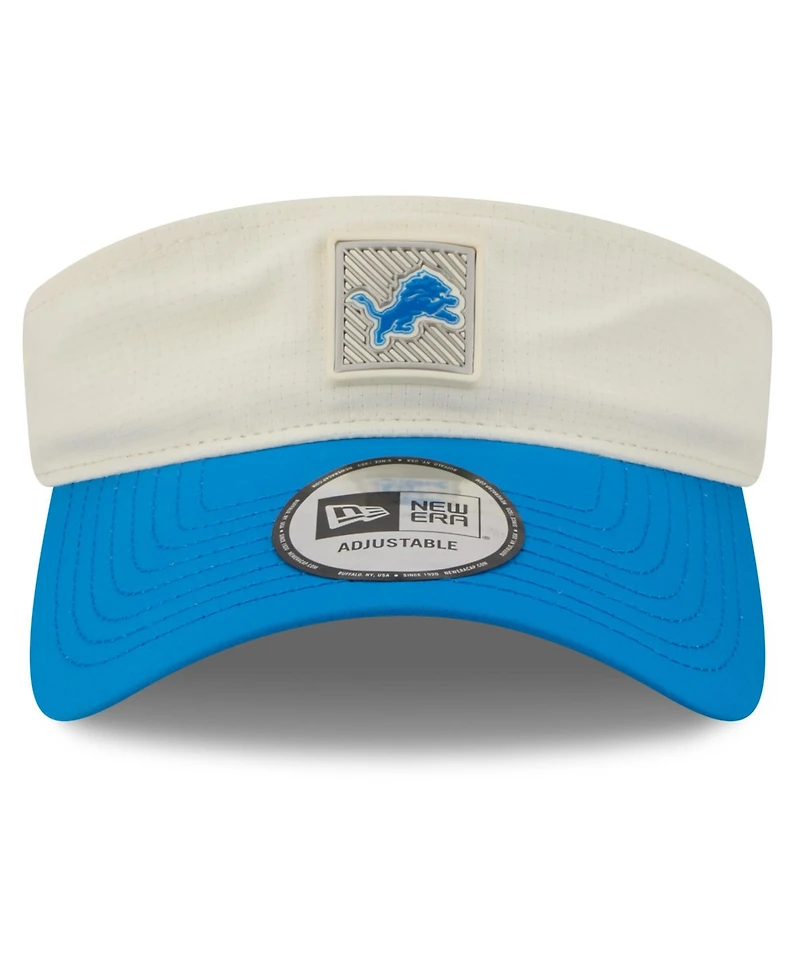 New Era Men's Cream/Blue Detroit Lions 2026 Nfl Training Camp Adjustable Visor Hat