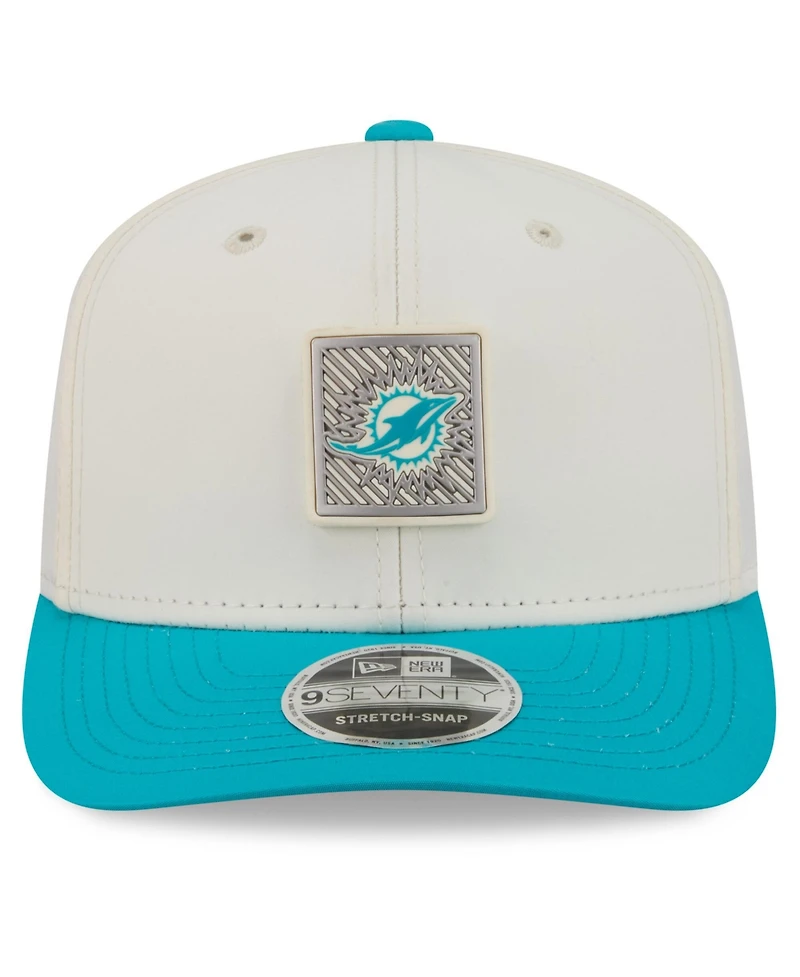 New Era Men's Cream/Aqua Miami Dolphins 2026 Nfl Training Camp 9SEVENTY Adjustable Hat
