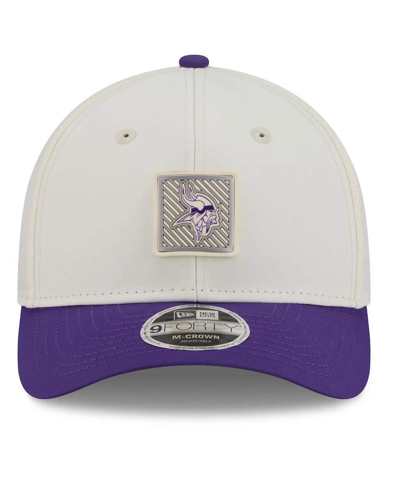 New Era Men's Cream/Purple Minnesota Vikings 2026 Nfl Training Camp 9FORTY Adjustable Hat