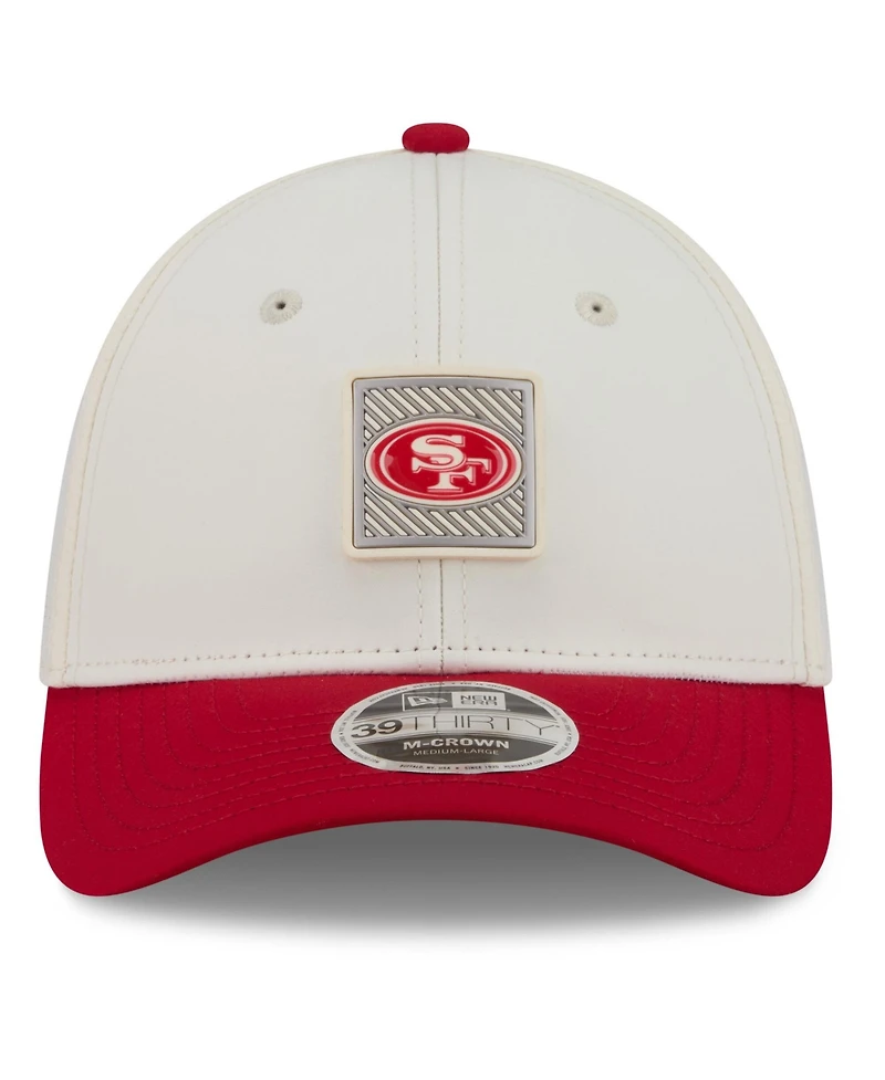 New Era Men's Cream/Scarlet San Francisco 49ers 2026 Nfl Training Camp 39THIRTY Flex Hat