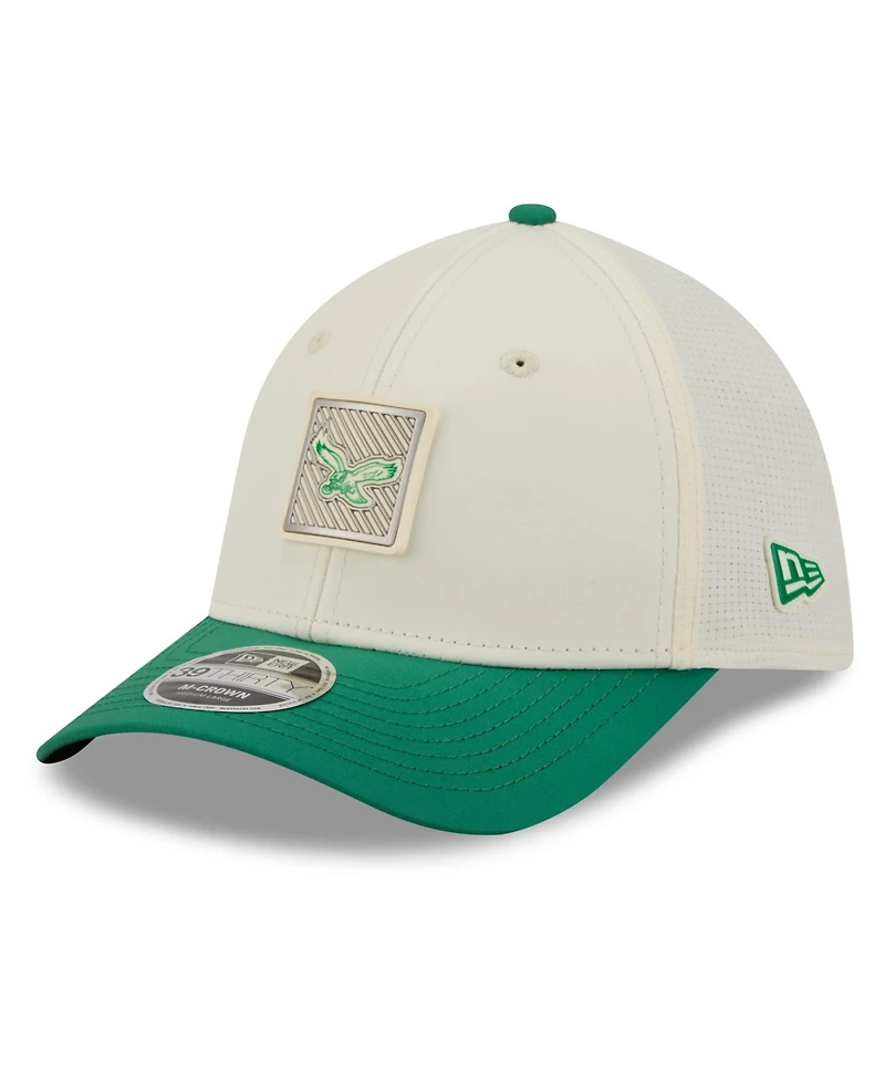 New Era Men's Cream/Kelly Green Philadelphia Eagles 2026 Nfl Training Camp 39THIRTY Flex Hat
