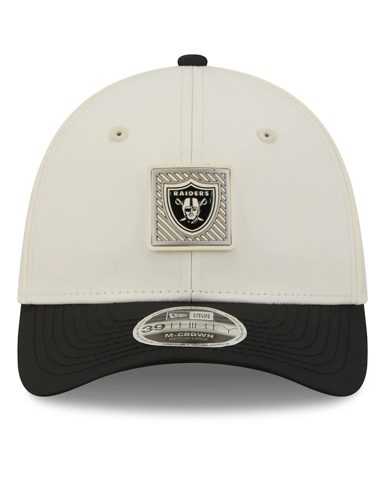 New Era Men's Cream/Black Las Vegas Raiders 2026 Nfl Training Camp 39THIRTY Flex Hat