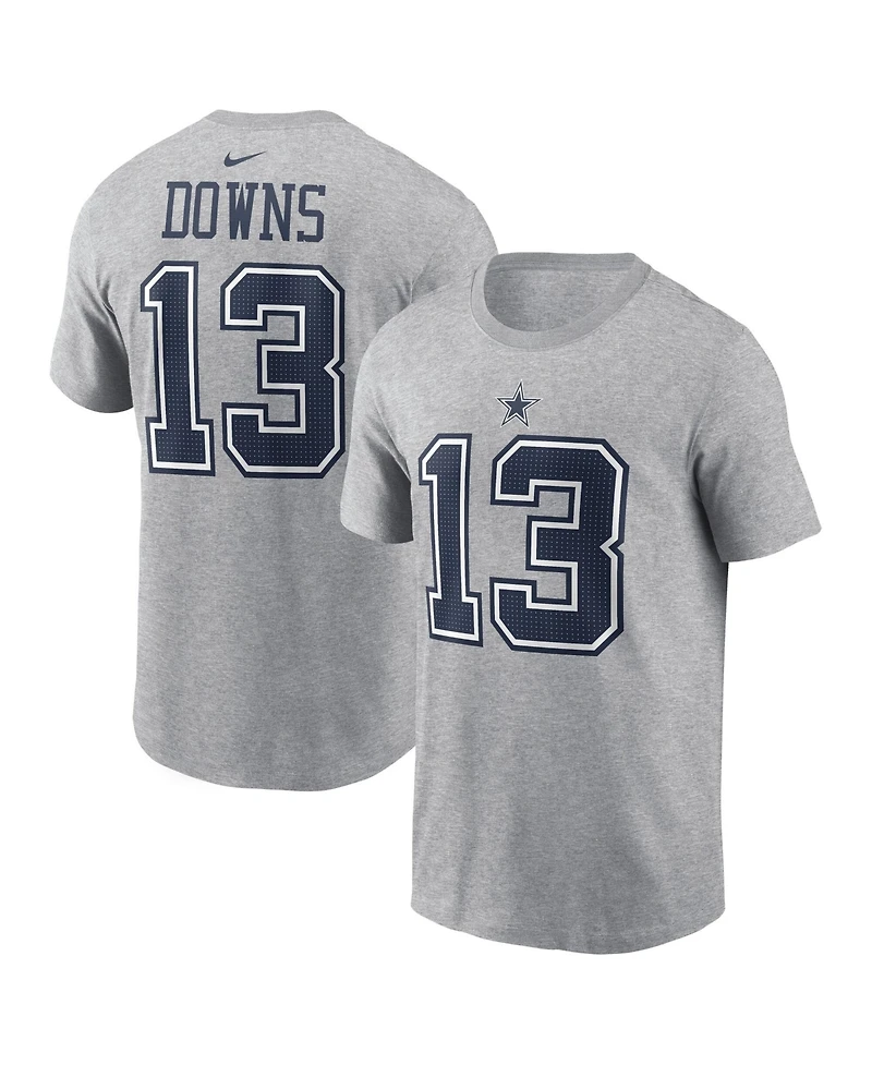 Nike Men's Caleb Downs Heather Gray Dallas Cowboys 2026 Nfl Draft Name & Number T-Shirt